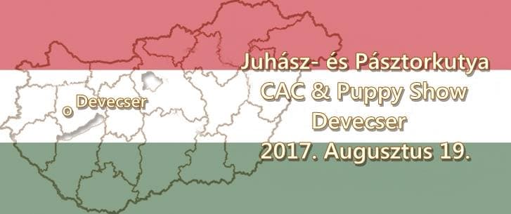 Juhász- és Pásztorkutya CAC Kutyakiállítás & PUPPY SHOW – Devecser – 2017. Augusztus 19.