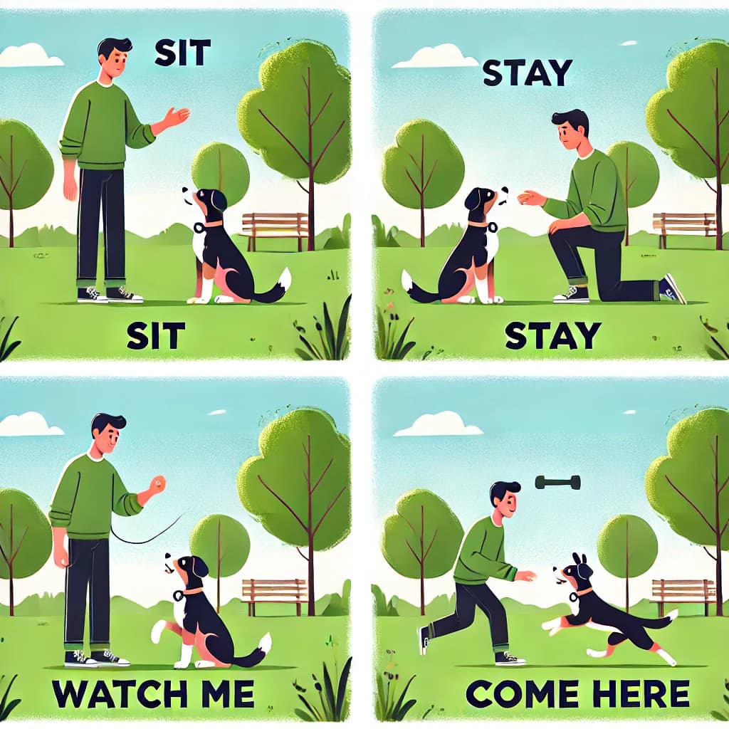 How to Teach Our Dog the Four Basic Commands: Sit, Leave It, Watch, and Come