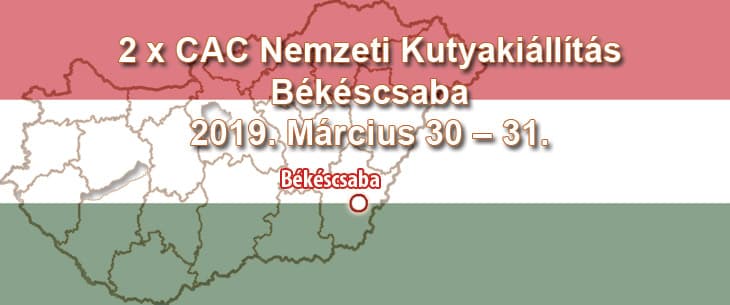 2 x CAC Nemzeti Kutyakiállítás – Békéscsaba – 2019. Március 30 – 31.