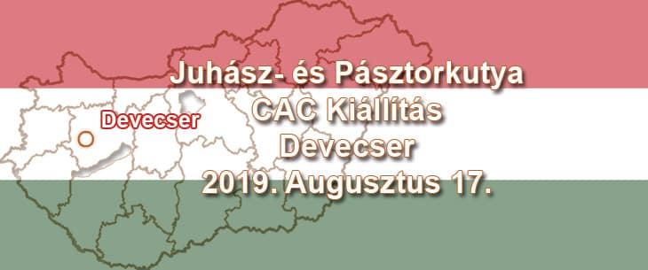 Juhász- és Pásztorkutya CAC Kiállítás – Devecser – 2019. Augusztus 17.