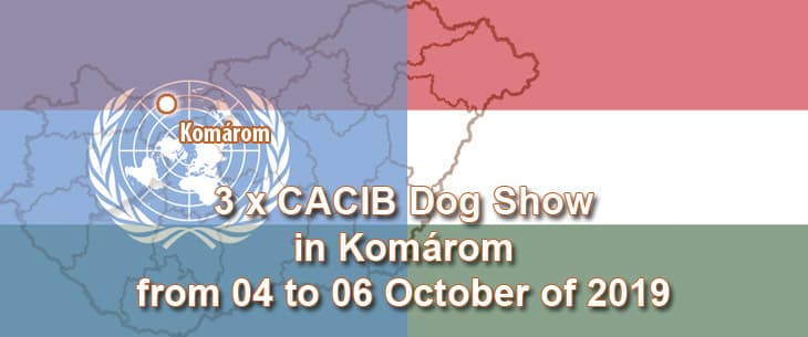 3 x CACIB Dog Show in Komárom from 04 to 06 October of 2019