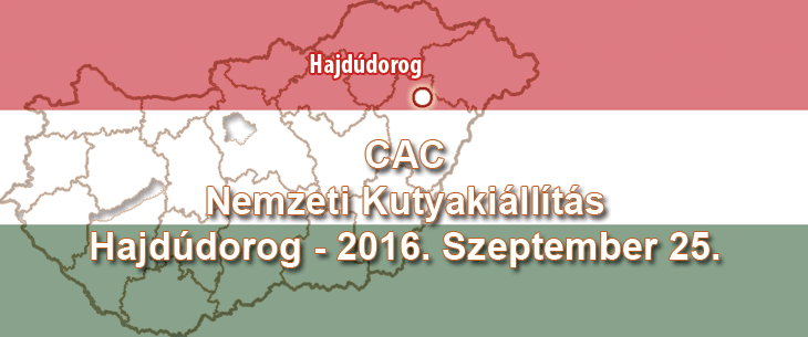 CAC Nemzeti Kutyakiállítás – Hajdúdorog – 2016. Szeptember 25.